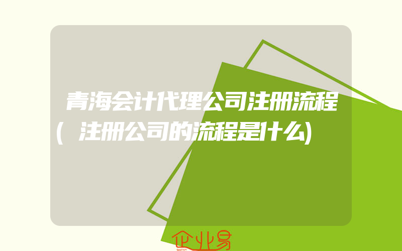 青海会计代理公司注册流程(注册公司的流程是什么)