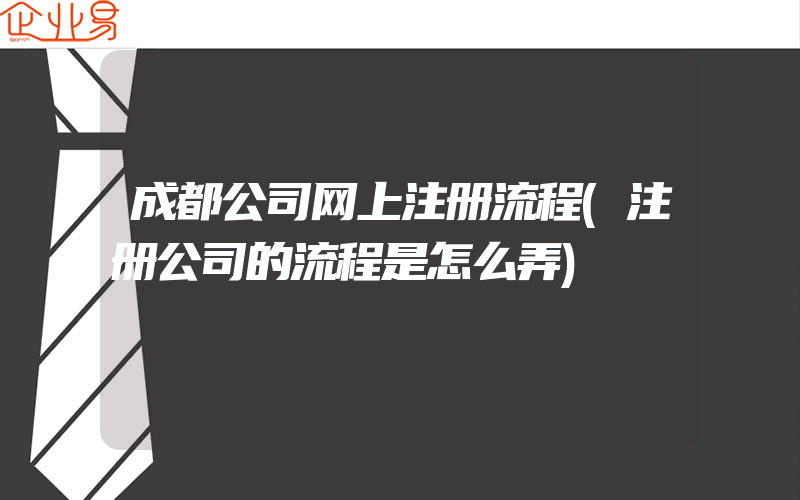 成都公司网上注册流程(注册公司的流程是怎么弄)