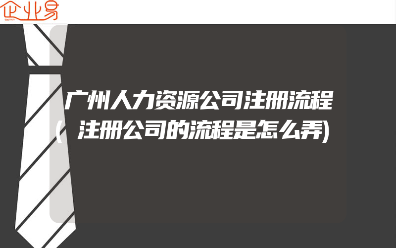 广州人力资源公司注册流程(注册公司的流程是怎么弄)