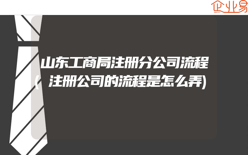 山东工商局注册分公司流程(注册公司的流程是怎么弄)