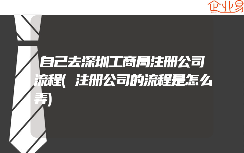 自己去深圳工商局注册公司流程(注册公司的流程是怎么弄)