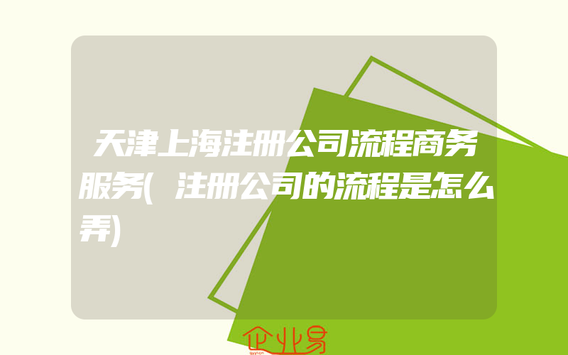 天津上海注册公司流程商务服务(注册公司的流程是怎么弄)