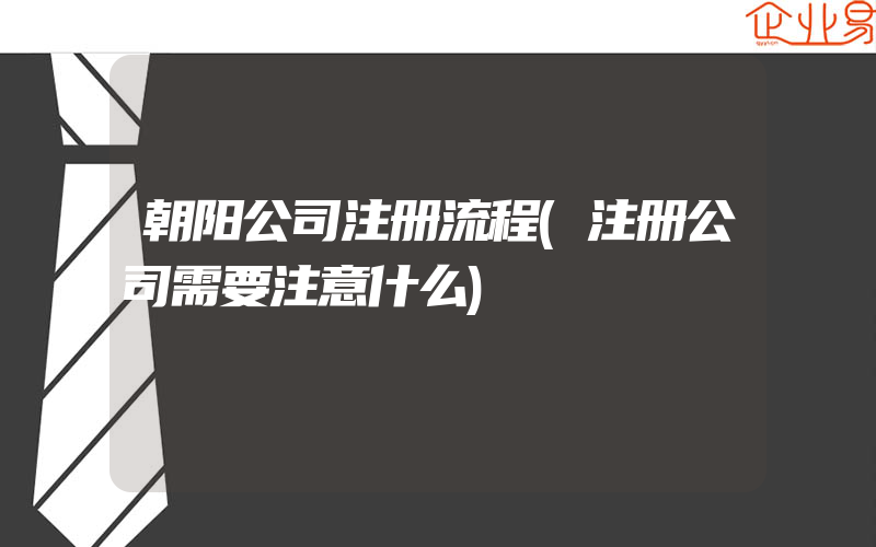 朝阳公司注册流程(注册公司需要注意什么)