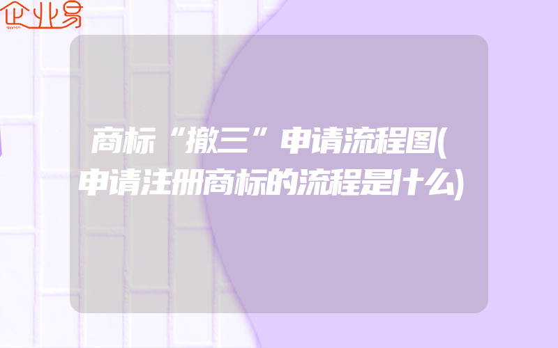 商标“撤三”申请流程图(申请注册商标的流程是什么)