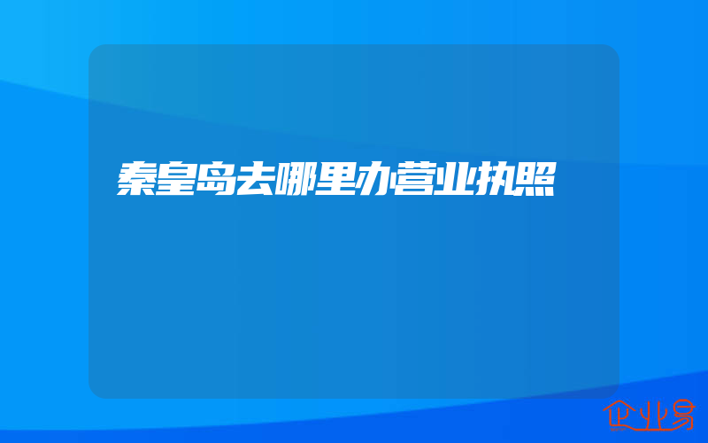 秦皇岛去哪里办营业执照