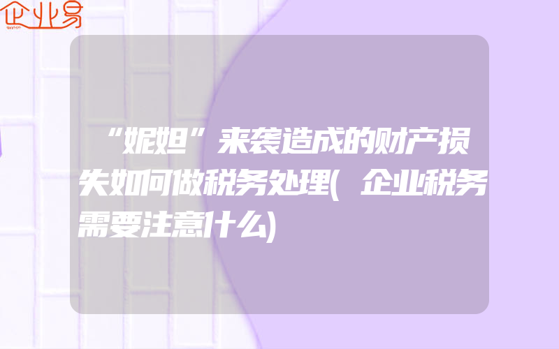 “妮妲”来袭造成的财产损失如何做税务处理(企业税务需要注意什么)