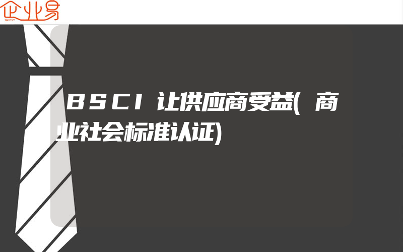 BSCI让供应商受益(商业社会标准认证)