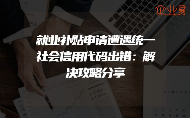 就业补贴申请遭遇统一社会信用代码出错：解决攻略分享