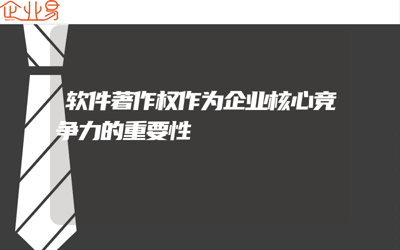 软件著作权作为企业核心竞争力的重要性