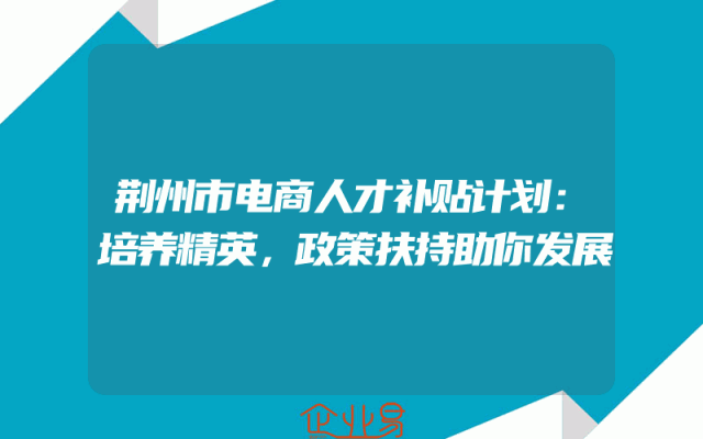 荆州市电商人才补贴计划：培养精英，政策扶持助你发展