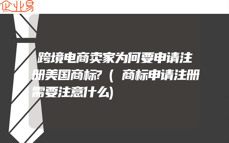 跨境电商卖家为何要申请注册美国商标?(商标申请注册需要注意什么)