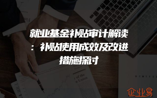就业基金补贴审计解读：补贴使用成效及改进措施探讨