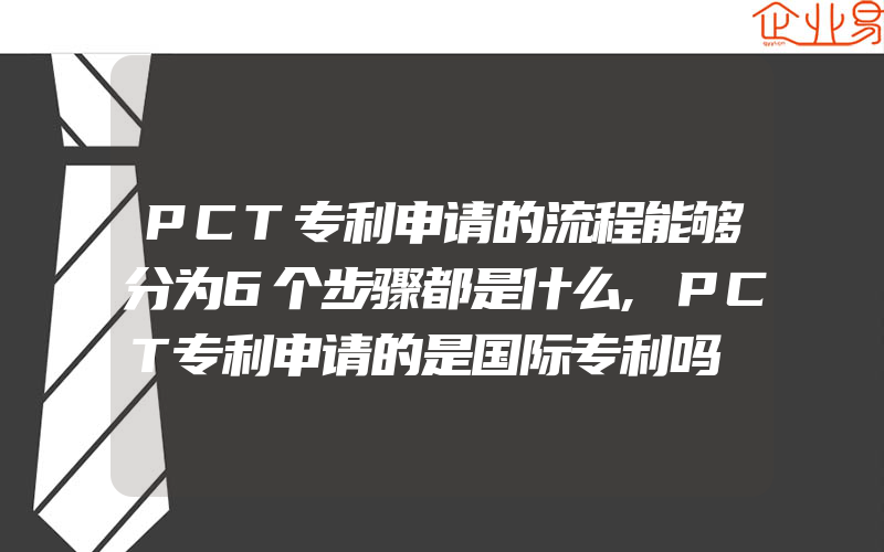 PCT专利申请的流程能够分为6个步骤都是什么,ＰＣＴ专利申请的是国际专利吗