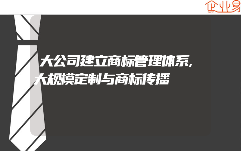 大公司建立商标管理体系,大规模定制与商标传播