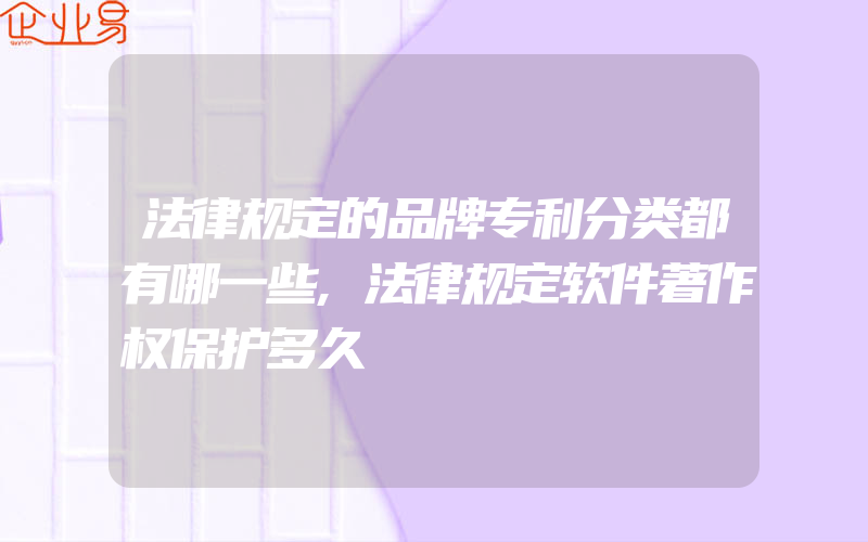 法律规定的品牌专利分类都有哪一些,法律规定软件著作权保护多久