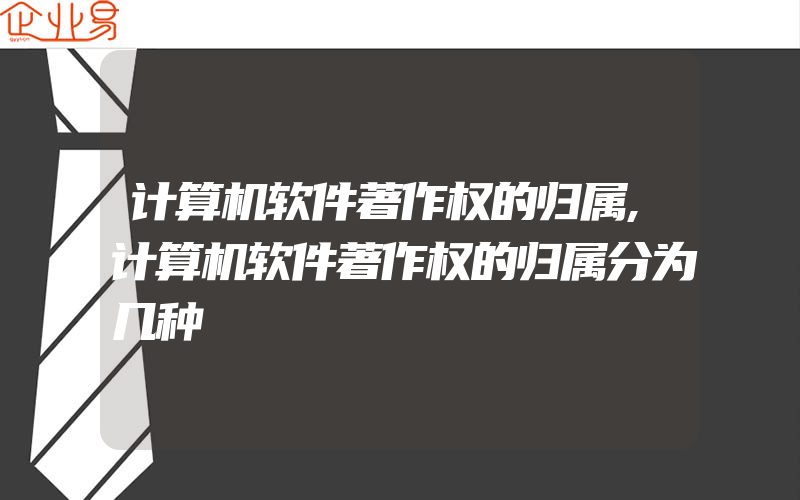 计算机软件著作权的归属,计算机软件著作权的归属分为几种