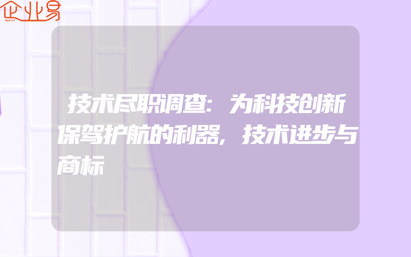 技术尽职调查:为科技创新保驾护航的利器,技术进步与商标