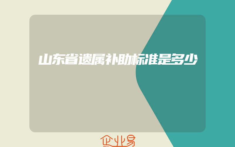 山东省遗属补助标准是多少