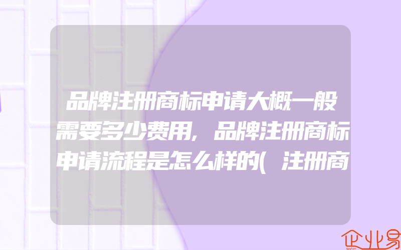 品牌注册商标申请大概一般需要多少费用,品牌注册商标申请流程是怎么样的(注册商标要注意什么)