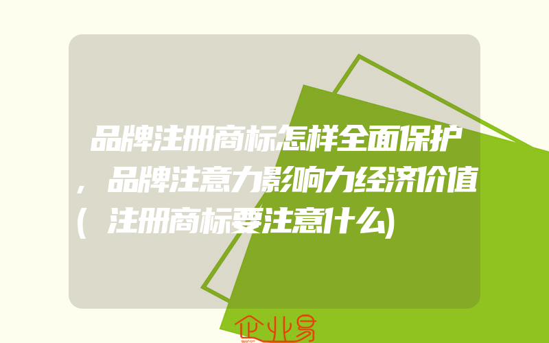 品牌注册商标怎样全面保护,品牌注意力影响力经济价值(注册商标要注意什么)