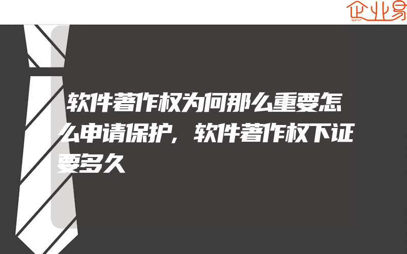 软件著作权为何那么重要怎么申请保护,软件著作权下证要多久