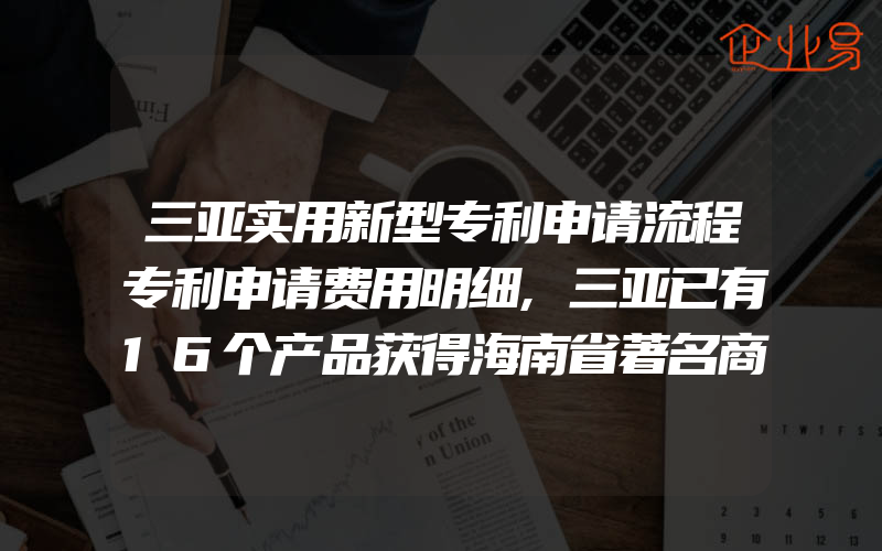 三亚实用新型专利申请流程专利申请费用明细,三亚已有16个产品获得海南省著名商标(办理商标的流程)