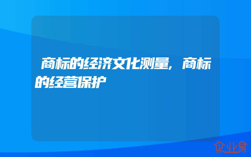 商标的经济文化测量,商标的经营保护