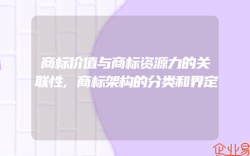 商标价值与商标资源力的关联性,商标架构的分类和界定