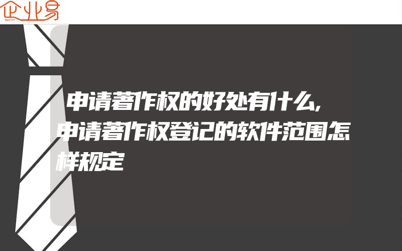 申请著作权的好处有什么,申请著作权登记的软件范围怎样规定