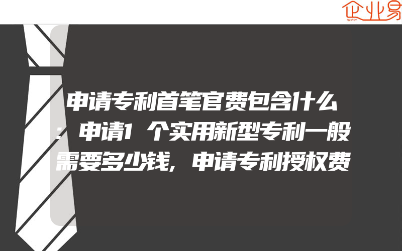 申请专利首笔官费包含什么:申请1个实用新型专利一般需要多少钱,申请专利授权费是多少专利权有效期缴纳费用