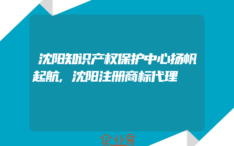 沈阳知识产权保护中心扬帆起航,沈阳注册商标代理