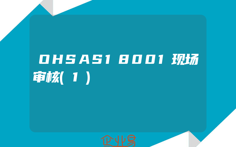 OHSAS18001现场审核(1)