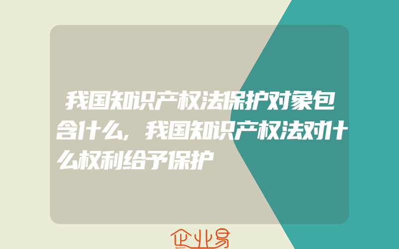 我国知识产权法保护对象包含什么,我国知识产权法对什么权利给予保护