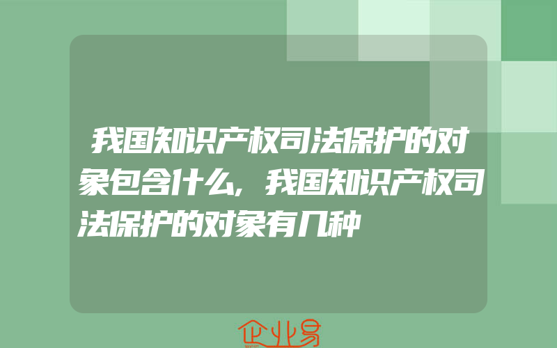 我国知识产权司法保护的对象包含什么,我国知识产权司法保护的对象有几种