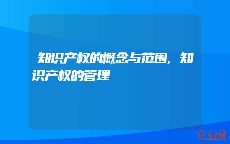 知识产权的概念与范围,知识产权的管理