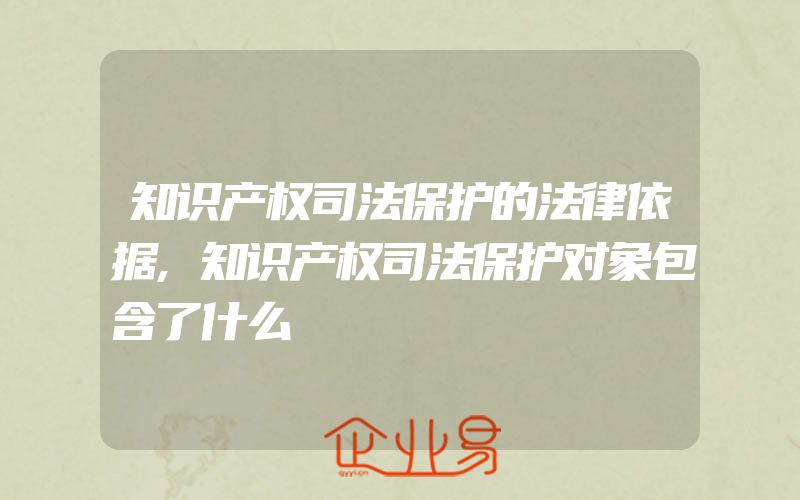 知识产权司法保护的法律依据,知识产权司法保护对象包含了什么