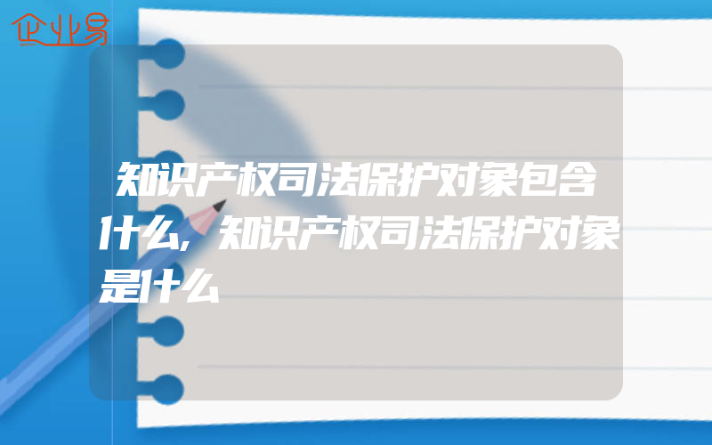 知识产权司法保护对象包含什么,知识产权司法保护对象是什么