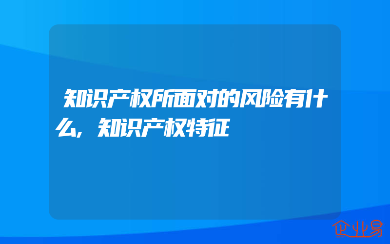 知识产权所面对的风险有什么,知识产权特征