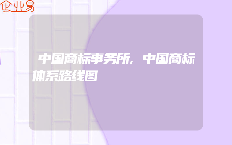 中国商标事务所,中国商标体系路线图