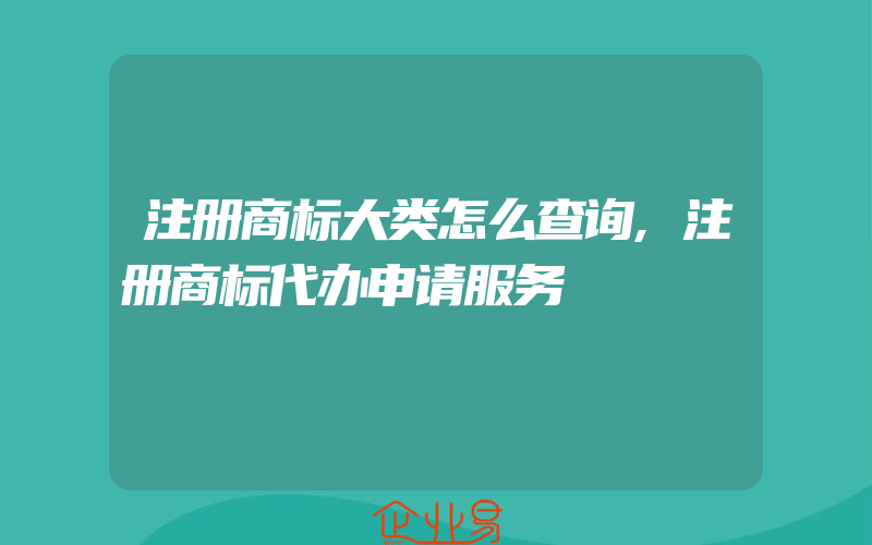 注册商标大类怎么查询,注册商标代办申请服务