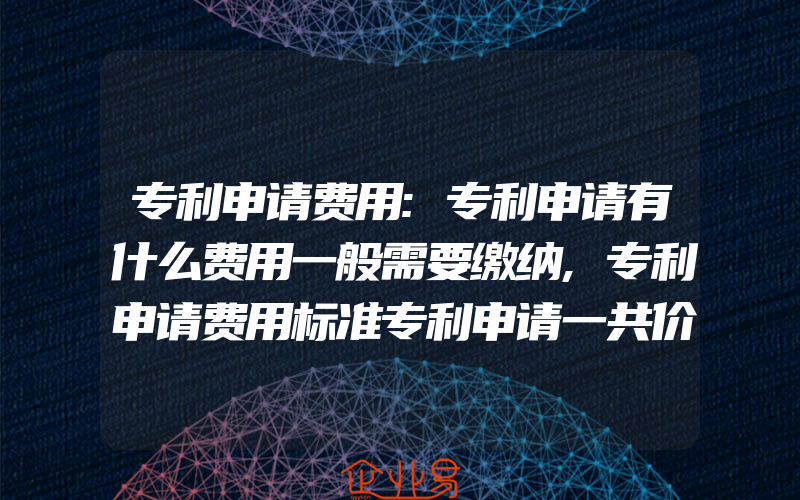 专利申请费用:专利申请有什么费用一般需要缴纳,专利申请费用标准专利申请一共价钱多少