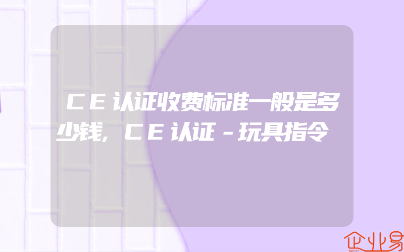 CE认证收费标准一般是多少钱,CE认证－玩具指令