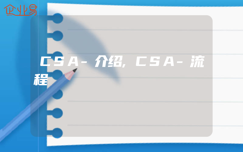 CSA-介绍,CSA-流程