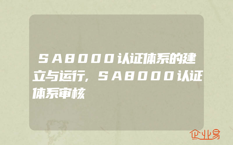 SA8000认证体系的建立与运行,SA8000认证体系审核