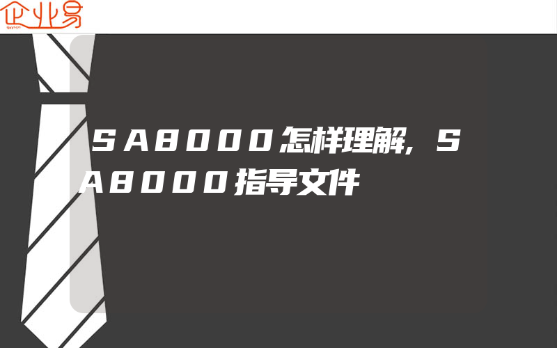 SA8000怎样理解,SA8000指导文件