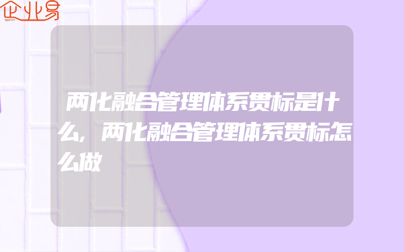 两化融合管理体系贯标是什么,两化融合管理体系贯标怎么做