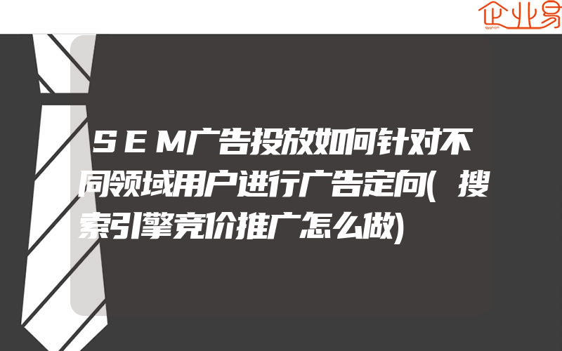 SEM广告投放如何针对不同领域用户进行广告定向(搜索引擎竞价推广怎么做)