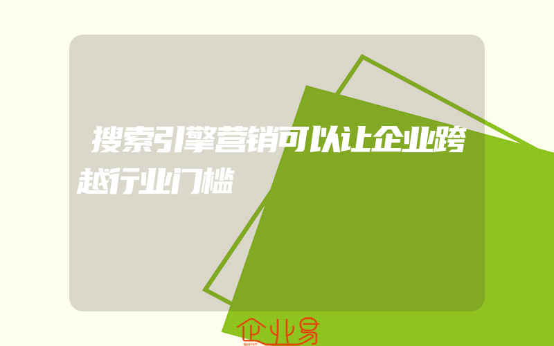 搜索引擎营销可以让企业跨越行业门槛