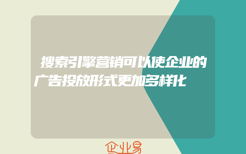 搜索引擎营销可以使企业的广告投放形式更加多样化