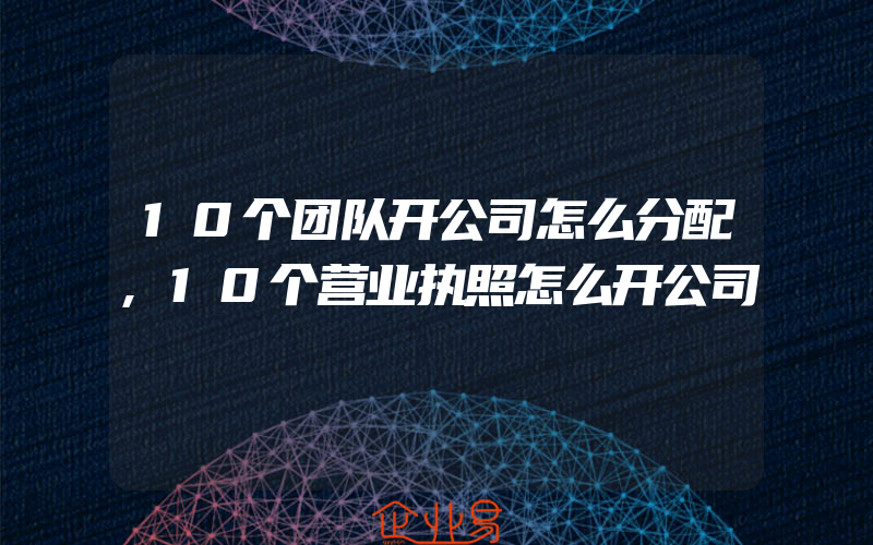 10个团队开公司怎么分配,10个营业执照怎么开公司